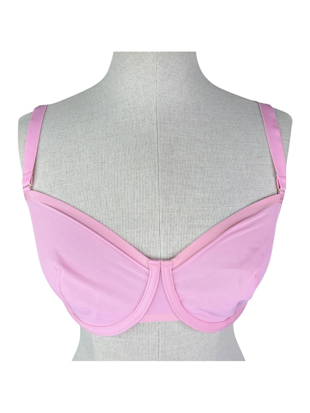 Cuup The Balconette Mesh Bra sz 32G * Sheer Pink Shaping Lightweight Lifting